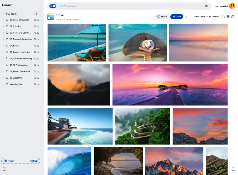 screenshot of PhotoShelter Lumen digital asset management