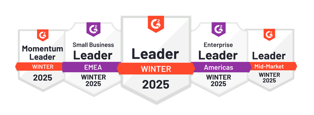 G2 winter 2025 badges showing PhotoShelter as leader in digital asset management